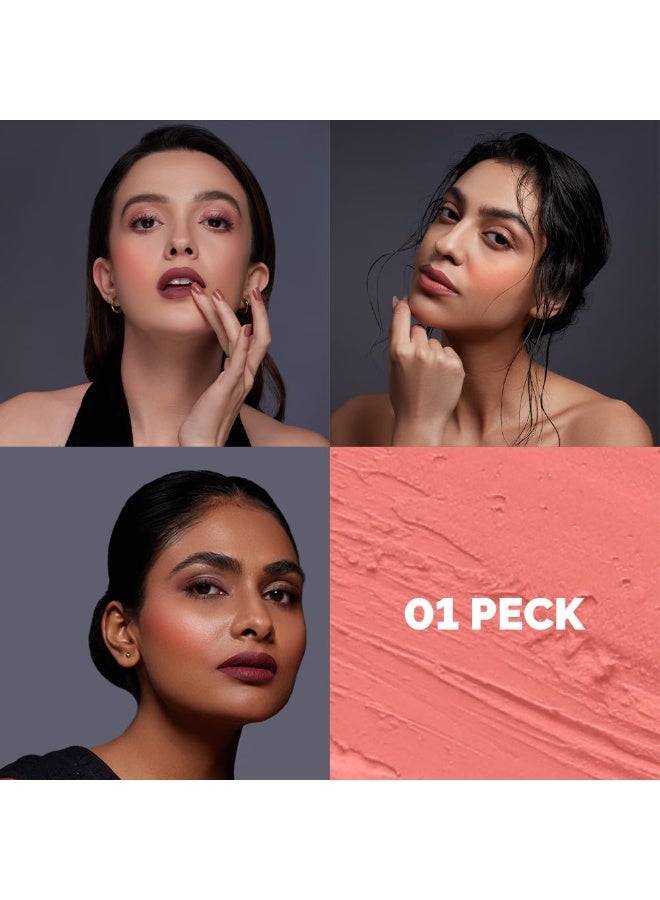 Staze 9to9 Cheek Me Out Multipurpose Blush Stick Tint | On The Go Lip + Cheek + Eye Makeup | Highly Pigmented + Blendable | 12Hrs Long Stay | Natural, Creamy Finish | Travel-Friendly | 01 Peck | 6g - Image 2